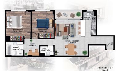 Departamento de tres ambientes en venta, Moron.