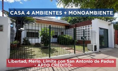 VENTA CASA 4 AMBIENTES MONOAMBIENTE MERLO