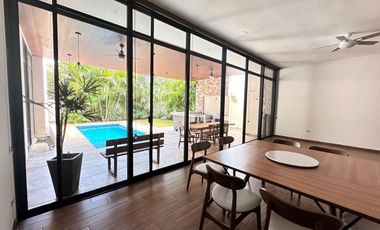 HERMOSA CASA EN RENTA AMUEBLADA EN MERIDA RESIDENCIAL ALLEGRA