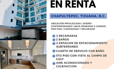 Exclusivo Departamento en Renta en Zona Dorada con Vista al Campo de Golf