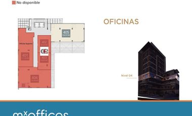 Se renta oficina en Obra gris Nivel 4 de 124.59 m2 Zona San Jeronimo