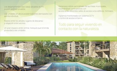 Departamento con parrilla propia y piscina en complejo cerrado