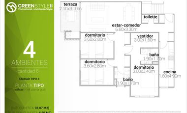 Departamento con parrilla propia y piscina en complejo cerrado