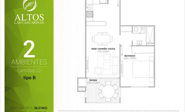 Departamento - Loma Verde 3 ambientes con balcón Parrilla en Complejo cerrado