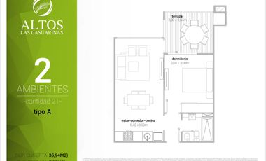 Departamento - Loma Verde 3 ambientes con balcón Parrilla en Complejo cerrado