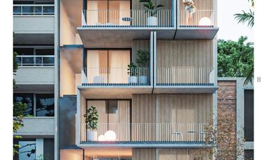 Departamento 2 ambientes en construcción balcón grande con lavadero, baño y toilette.