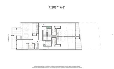 Departamento 2 ambientes en construcción balcón grande con lavadero, baño y toilette.
