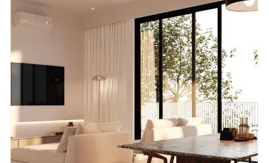 Departamento 2 ambientes en construcción balcón grande con lavadero, baño y toilette.