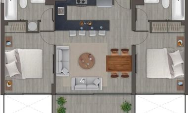 DEPARTAMENTO 2 DORMITORIOS CERCANO A COSTANERA