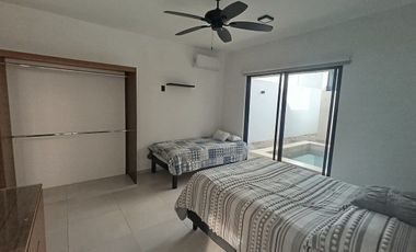 CASA EN RENTA AMUEBLADA AL NORTE DE MÉRIDA  CHOLUL  PRIVADA LUNARE