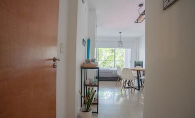 Monoambiente tipo estudio con balcón aterrazado y pileta.