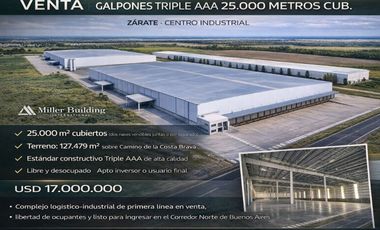 VENTA GALPONES TRIPLE AAA 25000 METROS CUB. ZARATE
