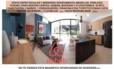 Venta apartamento Medellín poblado rentas cortas AIRBNB amoblado ganga