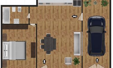 Depto 2 amb c/cochera o patio en PB. Apto crédito.