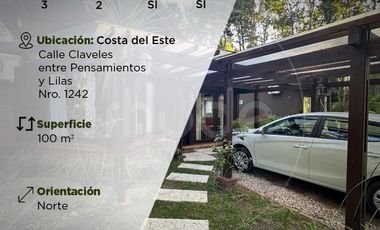 Chalet con cochera en Costa del Este - Calle Claveles e/ Pensamientos y Lilas al 1242