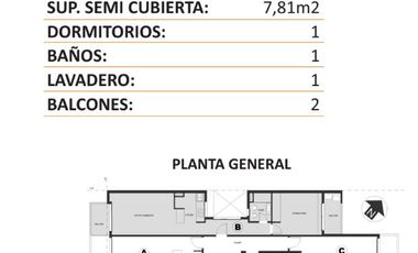 Departamento a estrenar 1 dormitorio balcòn sobre Bulevard 19 La Plata