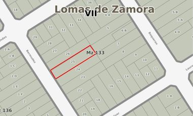 VENTA - Lote 500 m2 - Zona Residencial - Lomas de Zamora Oeste