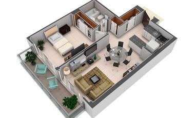 Inc 1 Amb c/ Bcón A ESTRENAR Apto Prof en Las Cañitas!