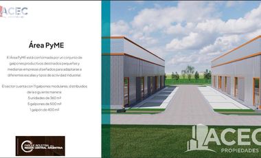 Venta Nave Industrial - Parque Industrial Región Central Argentina (PIRCA) - Alvear