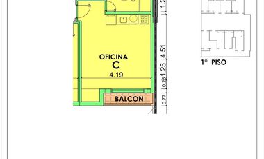 Oficina en venta en Barrio  Martin, Rosario c/ patio!