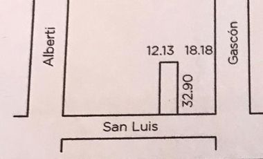 Terreno 399 m2 / San Luis 2500 , zona centro.
