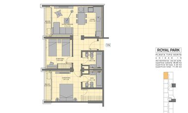 Venta departamento de 3 ambientes con cochera a estrenar, Royal Park, zona La Perla