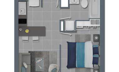 Dpto 1D+1B,  Metro ECUADOR