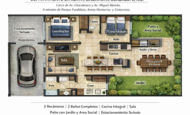 Departamento en renta, Linda Vista, Guadalupe, Nuevo León. Amueblado