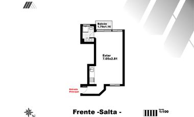 Departamento de 1ambiente con cochera en Lanús Este