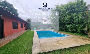 Casa 4 amb, Cocheras, Quincho, Pileta, lote de 853 m²