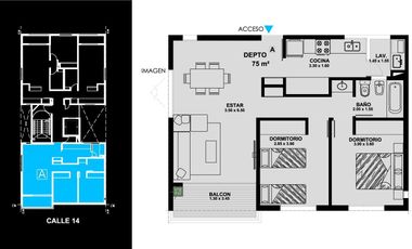 Departamento en  venta en calle 14 entre 45 y 46