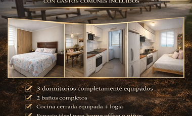 Se arrienda dpto 3D/2B con o sin muebles en Quillota