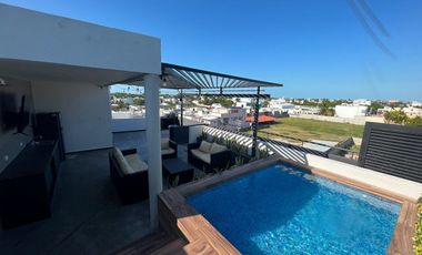 DEPARTAMENTO EN RENTA (MOD. B), ALBERCA, ROOF GARDEN. CARMEN, CAMPECHE.