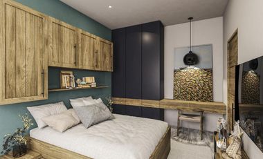 DEPARTAMENTO EN VENTA EN PLAYA DEL CARMEN DE 2 HABITACIONES CON ALBERCA, GYM Y SEGURIDAD 24/7