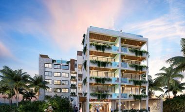 En venta departamento beach front en Mahahual de 2 habitaciones con piscina y pet-frendly