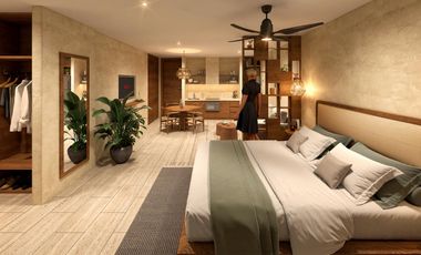 En venta departamento exclusivo tipo estudio en Mahahual beach front con piscina vista al mar