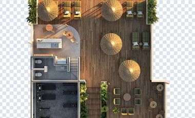 En venta departamento exclusivo tipo estudio en Mahahual beach front con piscina vista al mar