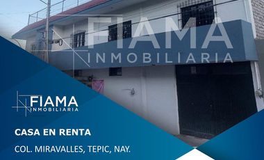 CASA EN RENTA EN COL. MIRAVALLES, TEPIC, NAYARIT.