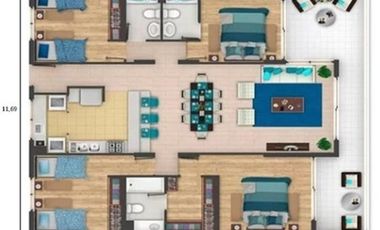 Moderno Dept. - Alta Vista -Chcicureo, 4 Dorm