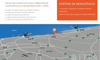 Venta de Terreno industrial en Parque Tecnologico e Industrial Intepark en Berazategui