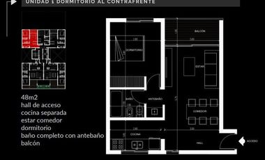 Departamento 1 dormitorio con cochera en La Plata