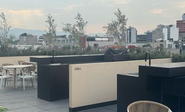 Departamento nuevo en renta Roma Sur, 1 recámara