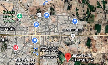 TERRENO EN VENTA PARA QUINTA EN RANCHO ALEGRE TORREÓN COAHUILA