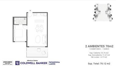 Venta Departamento Premium 2 Amb · 54m² · Vista al Lago · Pool de Rentas · Terrenal Luxury UF CO-404