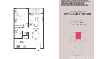 Venta Departamento 2 ambientes con balcón en Wilde