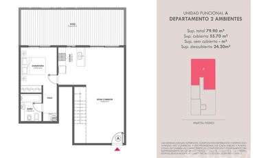 Venta departamento 2 ambientes con patio en Wilde