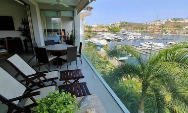Departamento 3 recámaras con terraza y vista a la marina, en Ixtapa, Zihuatanejo