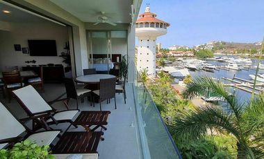 Departamento 3 recámaras con terraza y vista a la marina, en Ixtapa, Zihuatanejo