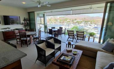Departamento 3 recámaras con terraza y vista a la marina, en Ixtapa, Zihuatanejo