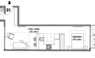 Alquiler de Departamentos de 1 Amb a estrenar en Palermo Hollywood